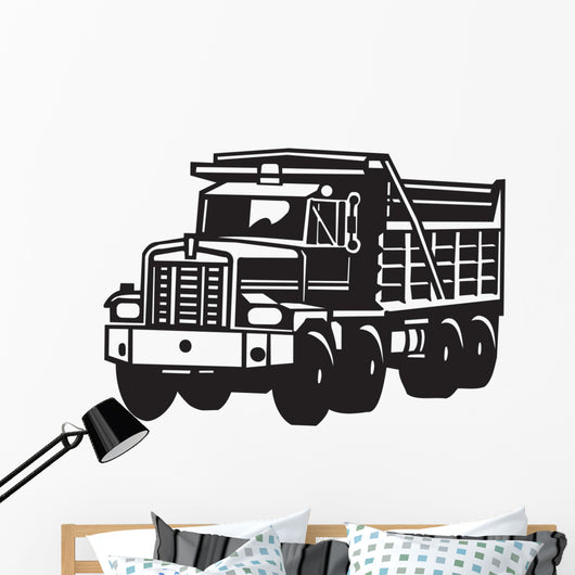 Dump Truck Vinyl Ready Vector Illustration Wall Decal