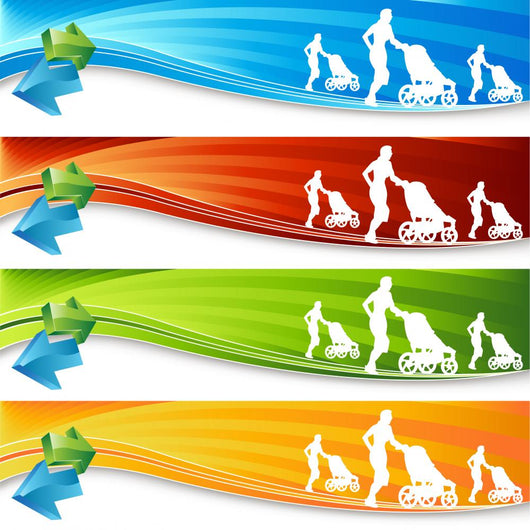Exercising Mother Banners Wall Mural