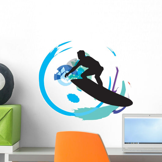 Surfer Illustration Wall Mural