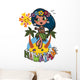 Hawaiian Aloha girl enjoy tropical party dancing Wall Decal