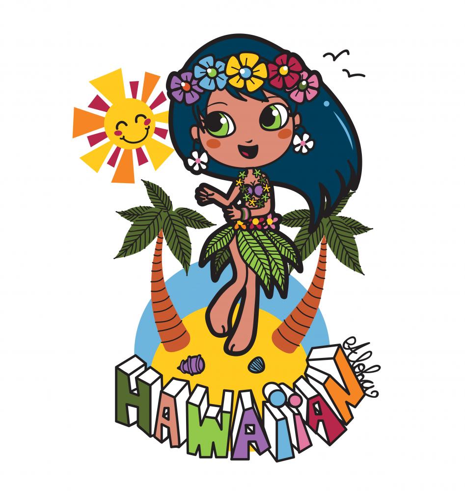 Tropical Hawaiian Aloha Girl Wall Decal – Wallmonkeys