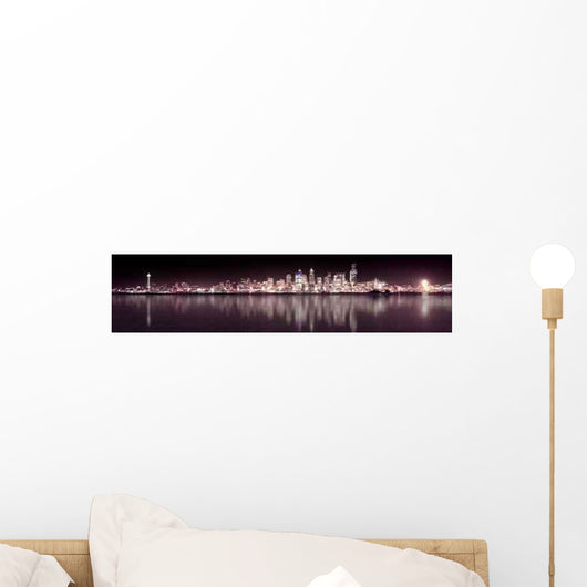 Seattle Purple Night Panoramic Wall Decal