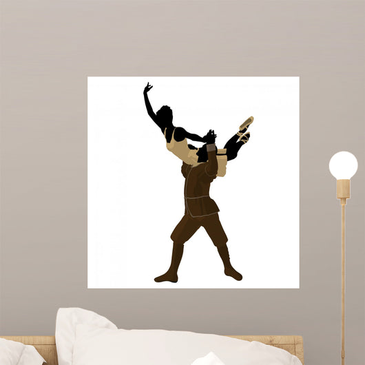 Ballet Couple Illustration Silhouette Wall Mural