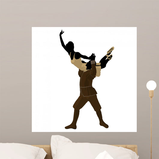 Ballet Couple Illustration Silhouette Wall Mural
