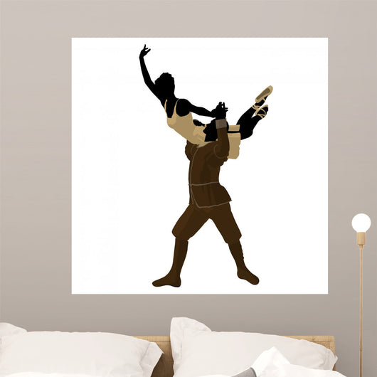 Ballet Couple Illustration Silhouette Wall Mural