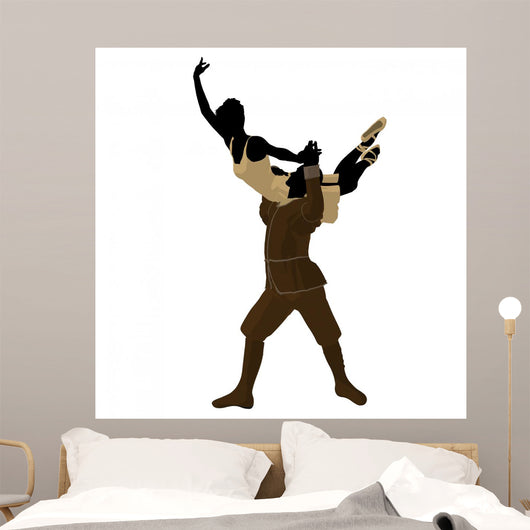 Ballet Couple Illustration Silhouette Wall Mural