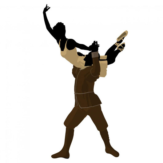 Ballet Couple Illustration Silhouette Wall Mural