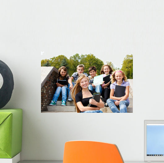 Teenagers with books Wall Mural