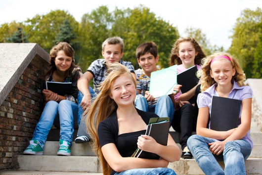 Teenagers with books Wall Mural