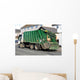Green Rubbish Truck with Boxes in the Back Wall Mural