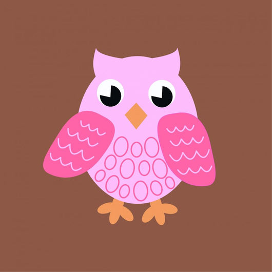 Pink Owl Wall Mural