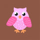 Pink Owl Wall Mural