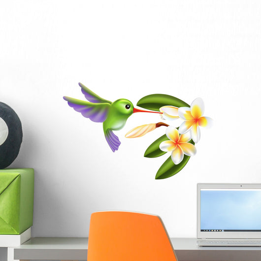 Humming Bird and Flowers