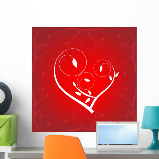 Heart from floral elements Wall Mural