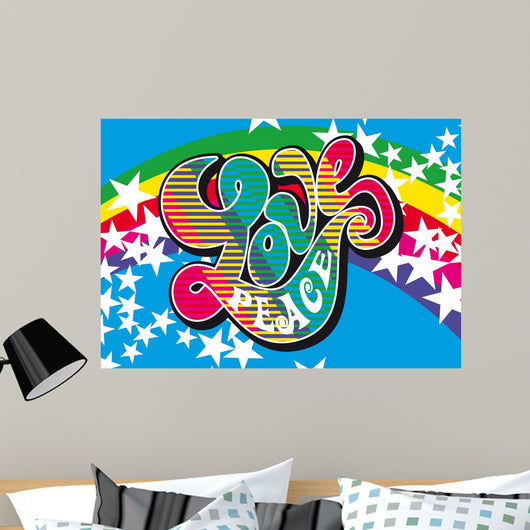 Peace Love - Flower Power Wall Mural
