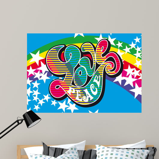 Peace Love - Flower Power Wall Mural