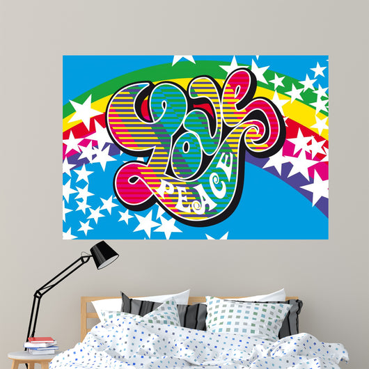Peace Love - Flower Power Wall Mural
