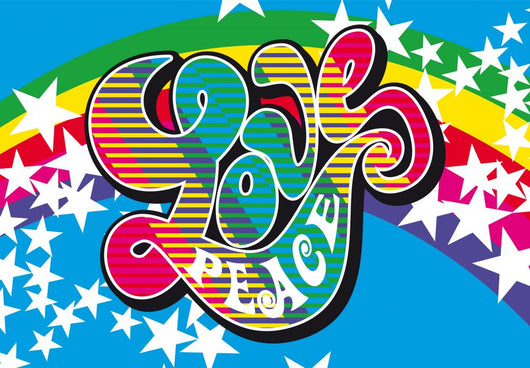 Peace Love - Flower Power Wall Mural