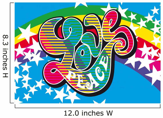 Peace Love - Flower Power Wall Mural