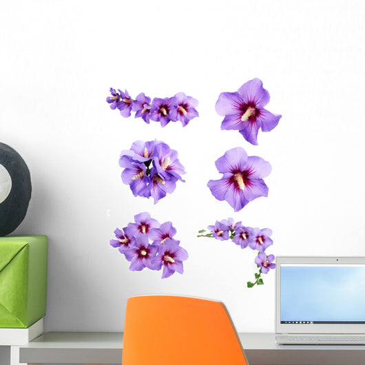 Purple hibiscus flowers Wall Decal