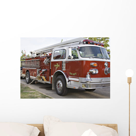 Big Red Firetruck Wall Mural
