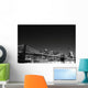 Brooklyn Bridge and Manhattan Skyline At Night, New York City Wall Mural