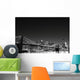 Brooklyn Bridge and Manhattan Skyline At Night, New York City Wall Mural