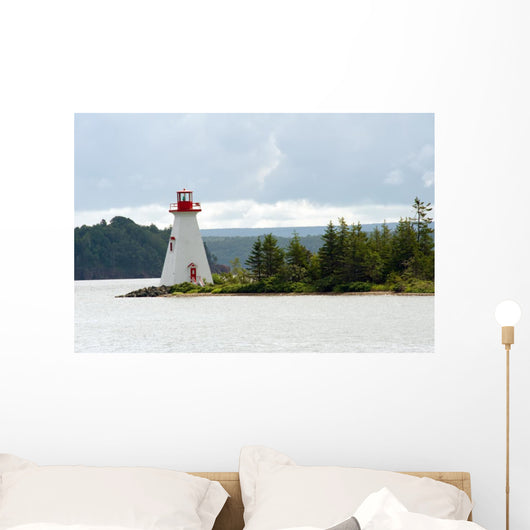Bras D'Or lake lighthouse near Baddeck, Cape Breton, Nova Scotia Wall Mural