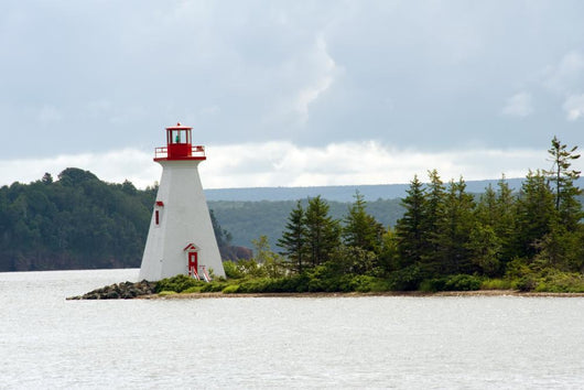 Bras D'Or lake lighthouse near Baddeck, Cape Breton, Nova Scotia Wall Mural