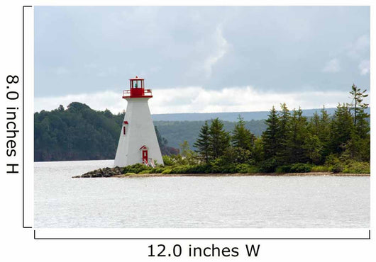 Bras D'Or lake lighthouse near Baddeck, Cape Breton, Nova Scotia Wall Mural