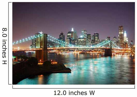 New York City Skyline at Night Wall Mural