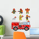 Pixel Fire Fighters Wall Decal