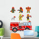 Pixel Fire Fighters Wall Decal