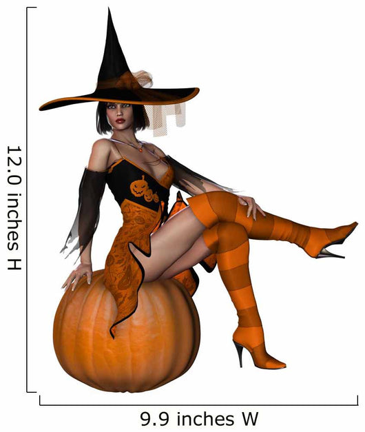 Witch With Pumpkin 3 Wall Decal