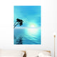 Ocean and Palm Tree Wall Mural