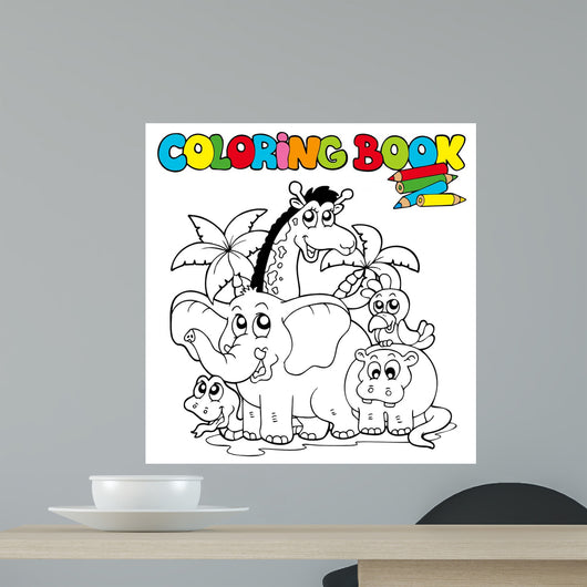 Coloring Book with Cute Wall Mural