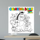 Coloring Book with Cute Wall Mural