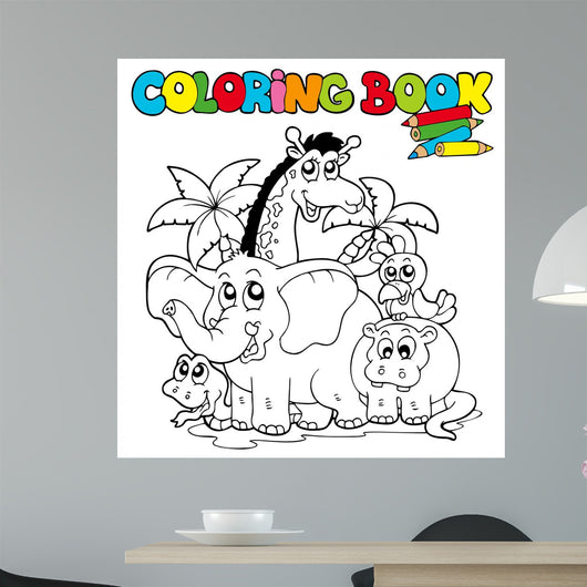 Coloring Book with Cute Wall Mural