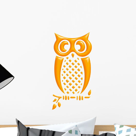 Hiboux Jaune Reflets Wall Decal