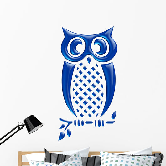 Hiboux Bleu Eau Reflets