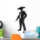 Male Mariachi Silhouette Illustration Wall Decal