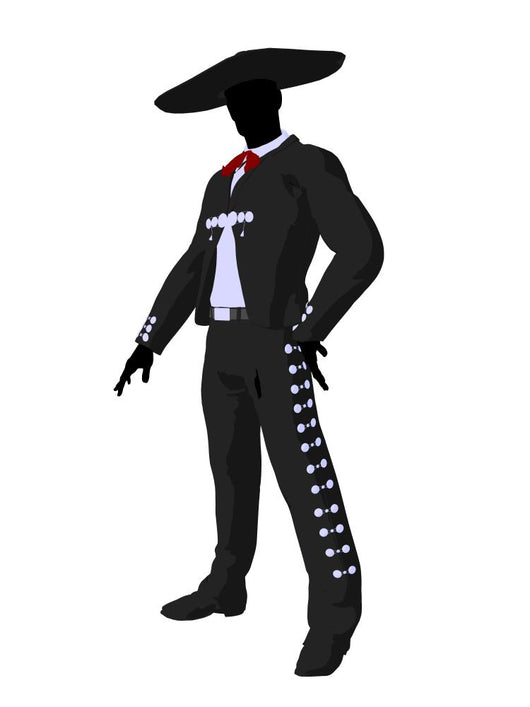 Male Mariachi Silhouette Illustration Wall Decal