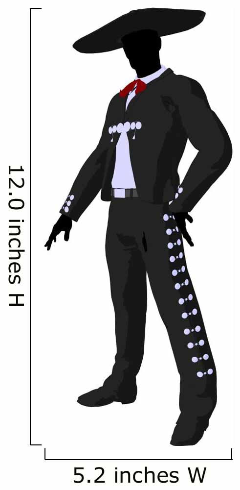 Male Mariachi Silhouette Illustration Wall Decal