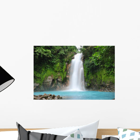 Blue waterfall in Costa Rica Wall Mural
