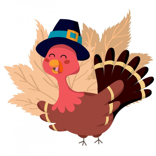 Turkey Wearing Pilgrim Hat Wall Decal