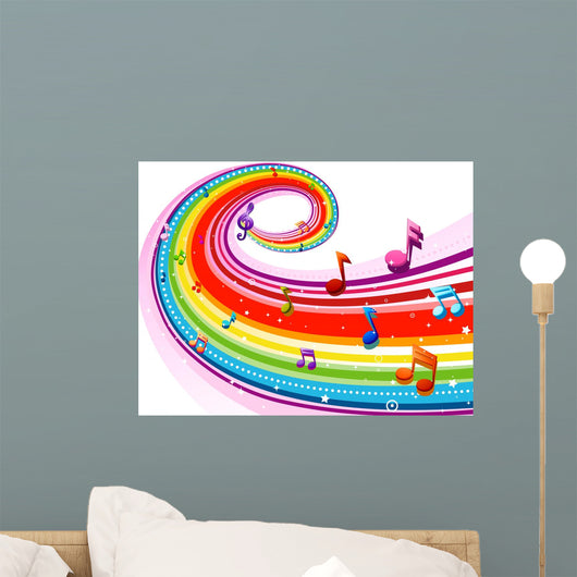 Swirling Rainbow Music Wall Decal