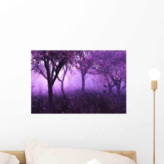 Lavender Forest 3D Render Wall Mural