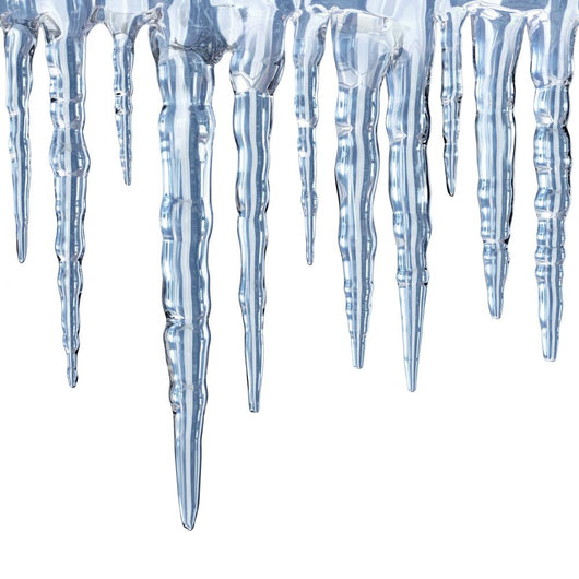Icicles on White Background - Square Format Wall Decal