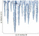 Icicles on White Background - Square Format Wall Decal