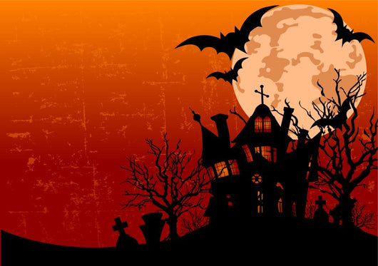 Halloween Background With Haunted House Wall Mural